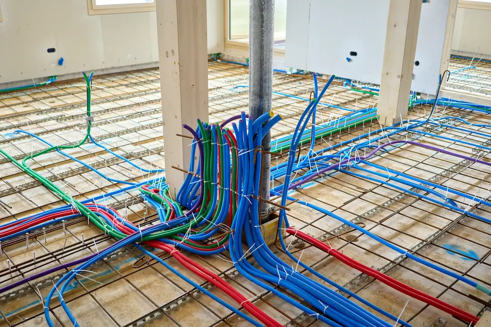 Installation de tuyaux pour un chauffage par le sol